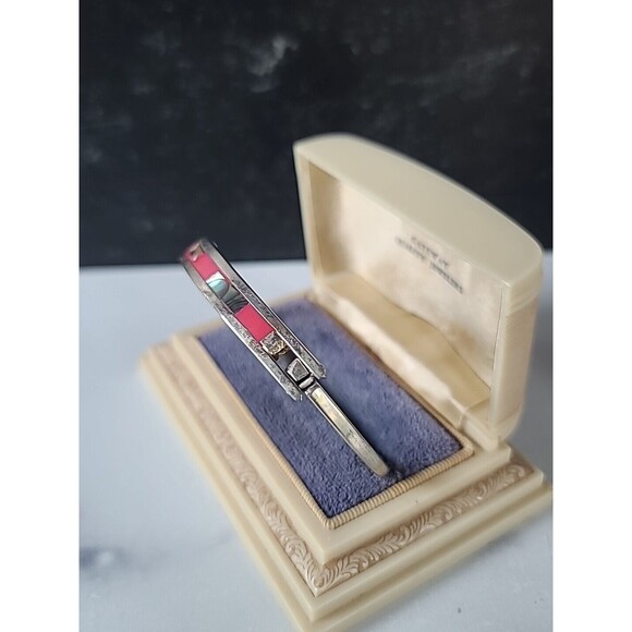 Abalone Shell Hinged Bangle Bracelet Vintage - Picture 3 of 10